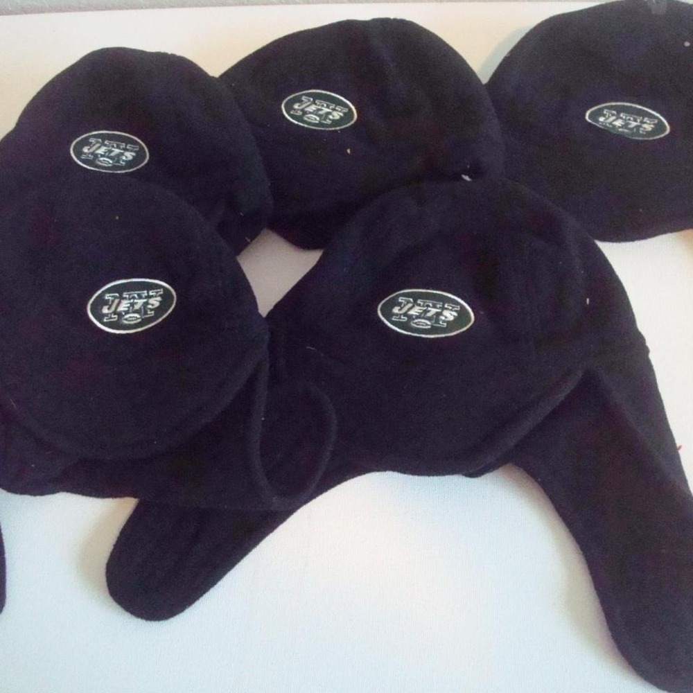 5-HAT LOT NEW YORK JETS YOUTH KIDS G-CAP BEANIE KNIT TOBOGGAN HAT CAP G5 VINTAGE